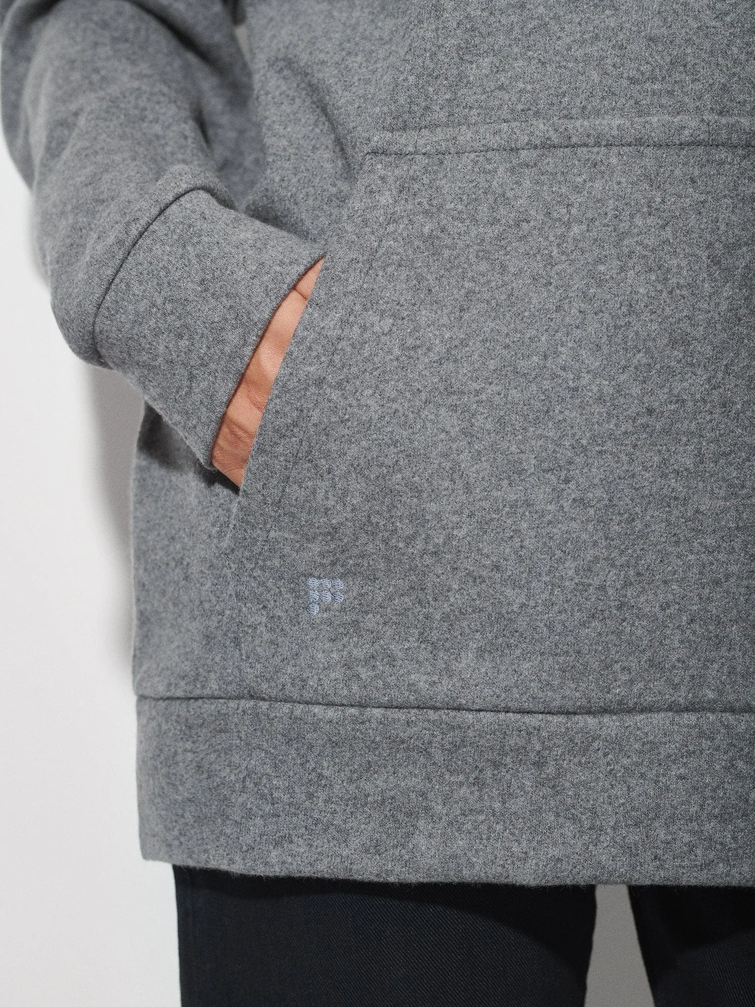 Recycled Wool Jersey Hoodie—volcanic grey