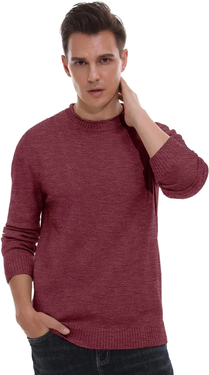 Sailwind Men's Crewneck Sweater Soft Casual Sweaters for Men Classic Pullover Sweaters with Ribbing Edge