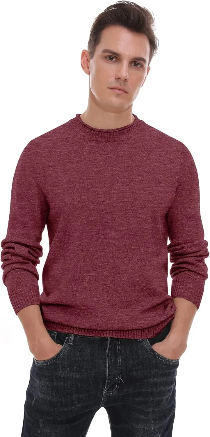 Sailwind Men's Crewneck Sweater Soft Casual Sweaters for Men Classic Pullover Sweaters with Ribbing Edge