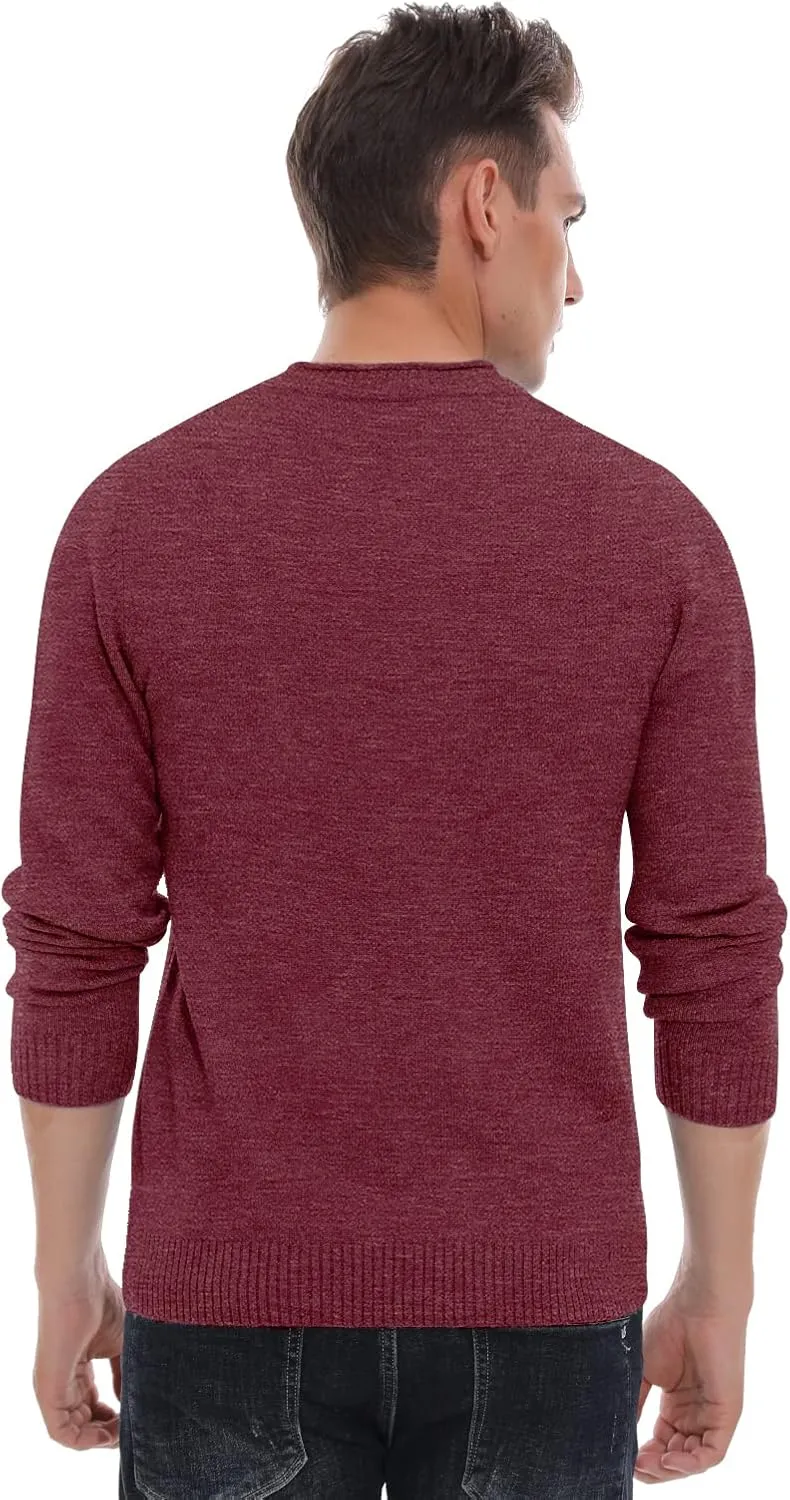 Sailwind Men's Crewneck Sweater Soft Casual Sweaters for Men Classic Pullover Sweaters with Ribbing Edge