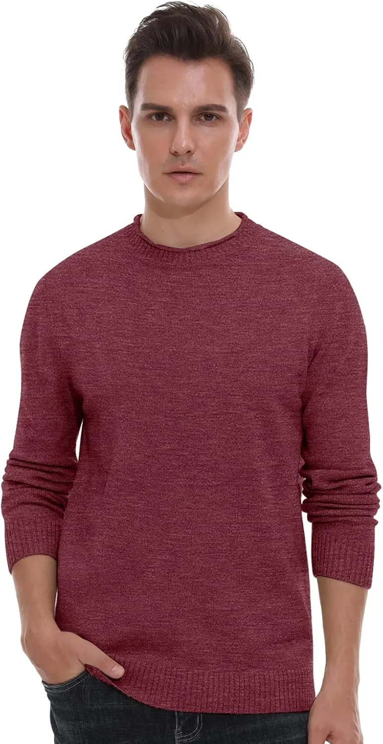 Sailwind Men's Crewneck Sweater Soft Casual Sweaters for Men Classic Pullover Sweaters with Ribbing Edge