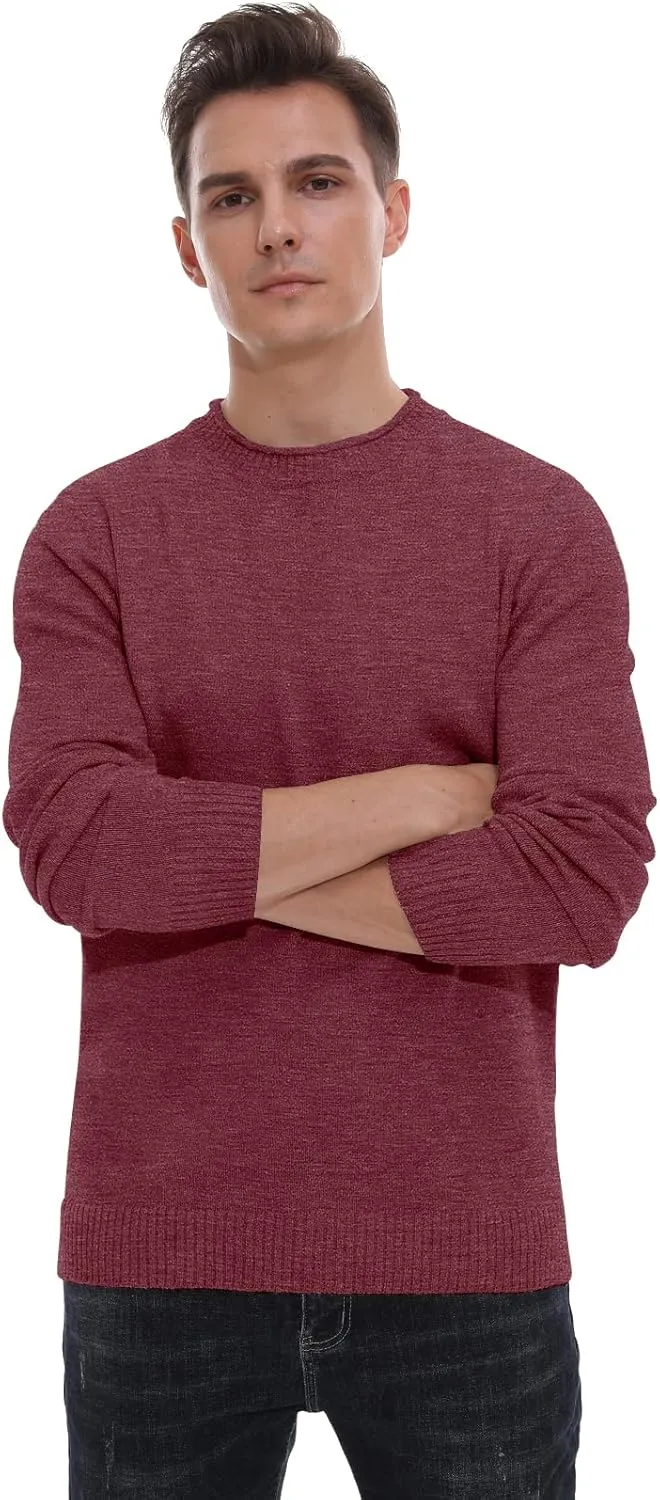 Sailwind Men's Crewneck Sweater Soft Casual Sweaters for Men Classic Pullover Sweaters with Ribbing Edge