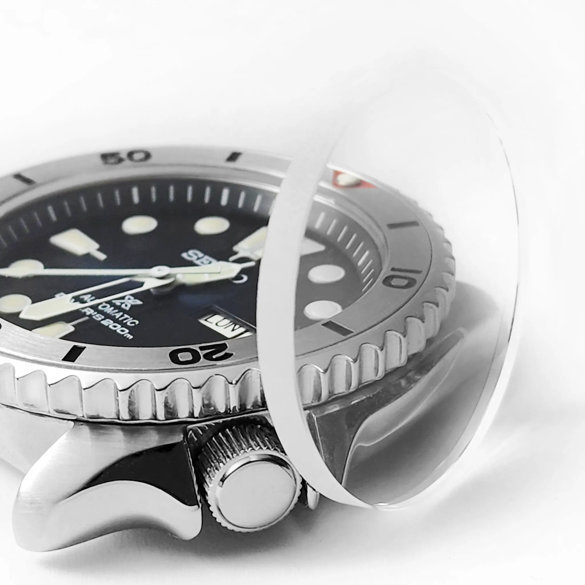 SKX007/SRPD Slim Coin Edge Bezel: Steel Finish