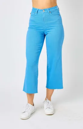 Sky Blue wide leg crop Denim