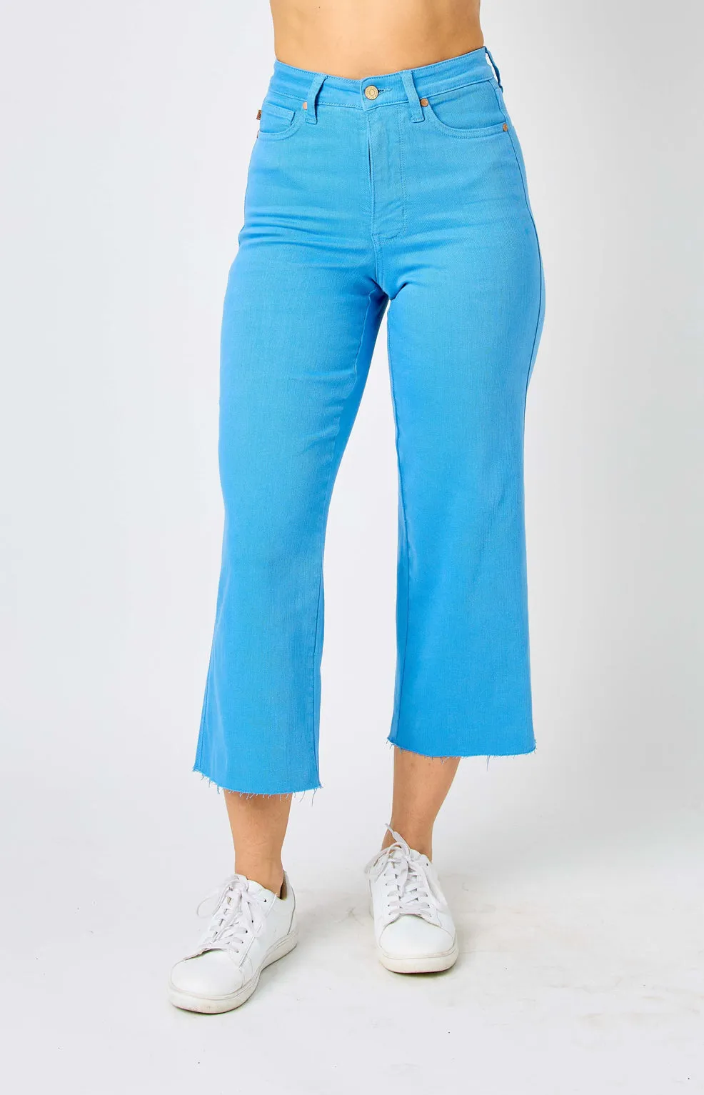Sky Blue wide leg crop Denim