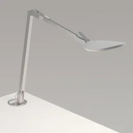 Splitty Reach Pro Silver Contemporary LED Desk Lamp with Grommet Mount and USB Port