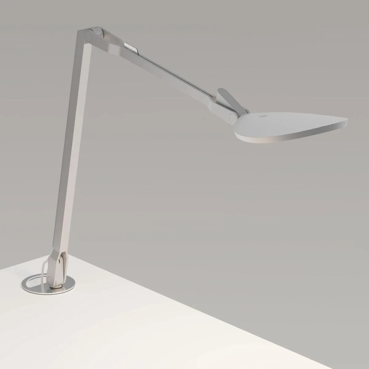 Splitty Reach Pro Silver Contemporary LED Desk Lamp with Grommet Mount and USB Port