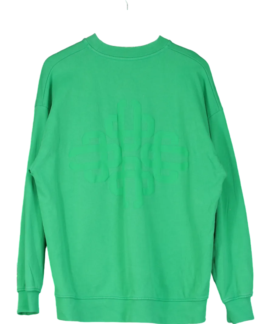 The Couture Club Green Cotton Logo Sweater UK 10