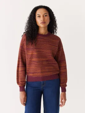 The Drop Shoulder Crewneck Sweater in Red Wine