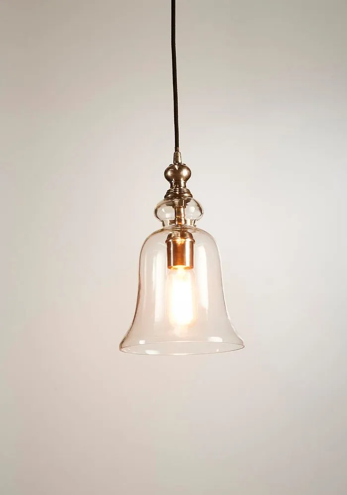 Tivoli Glass Overhead Lamp in Silver