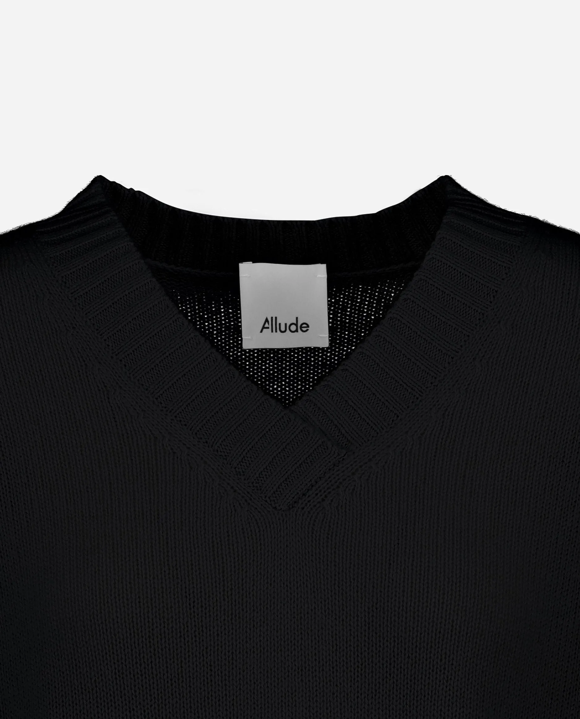 V-Pullover aus Cashmere in Schwarz