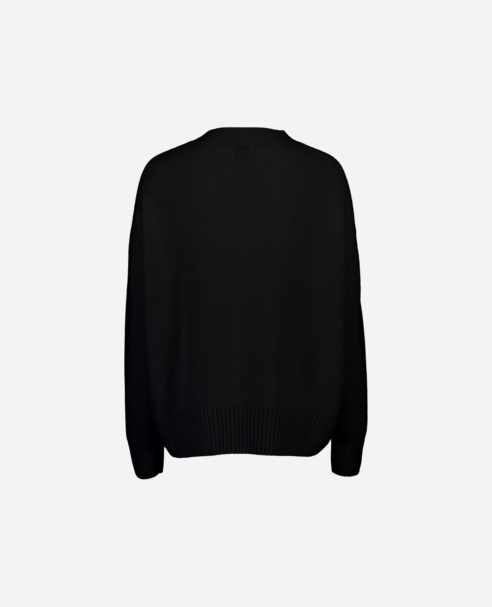 V-Pullover aus Cashmere in Schwarz