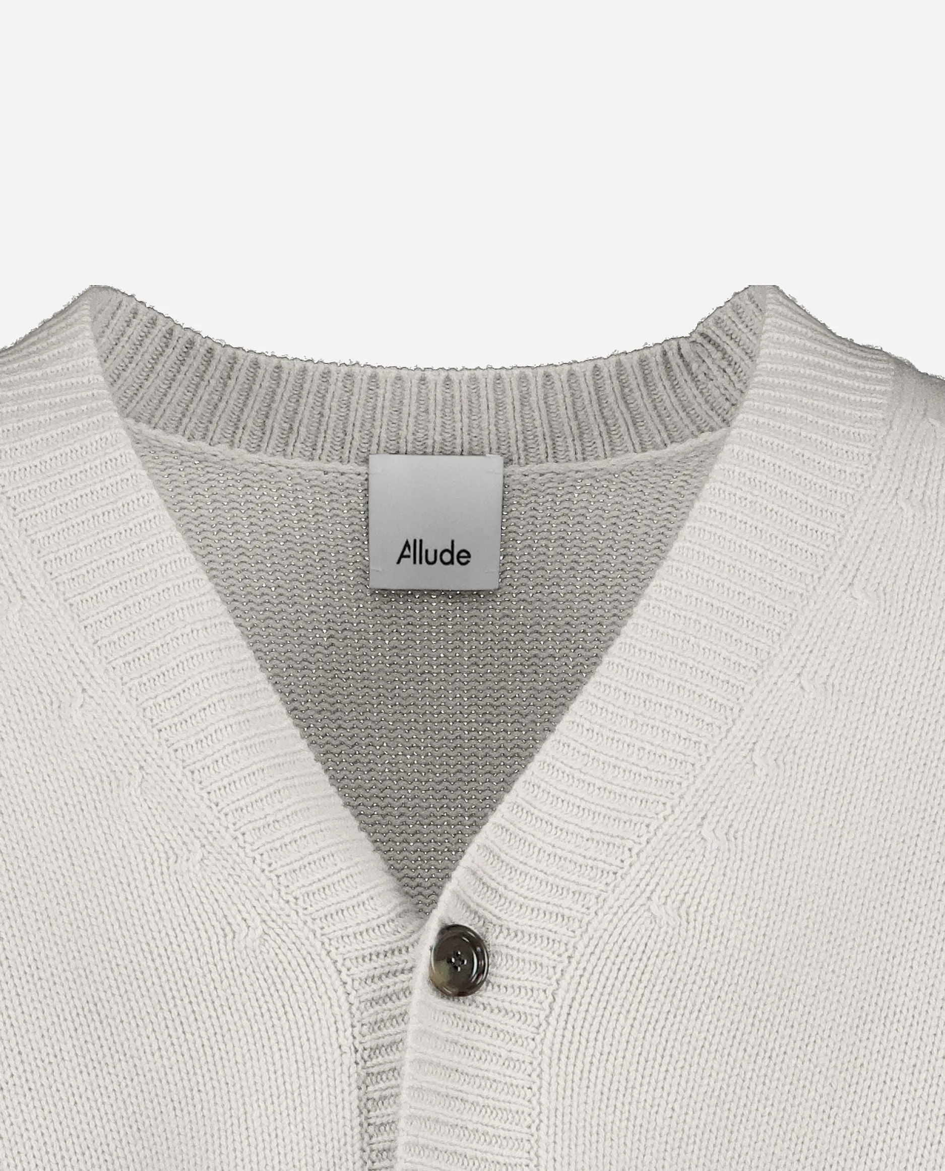 V-Strickjacke aus Cashmere-Mischung in Grau