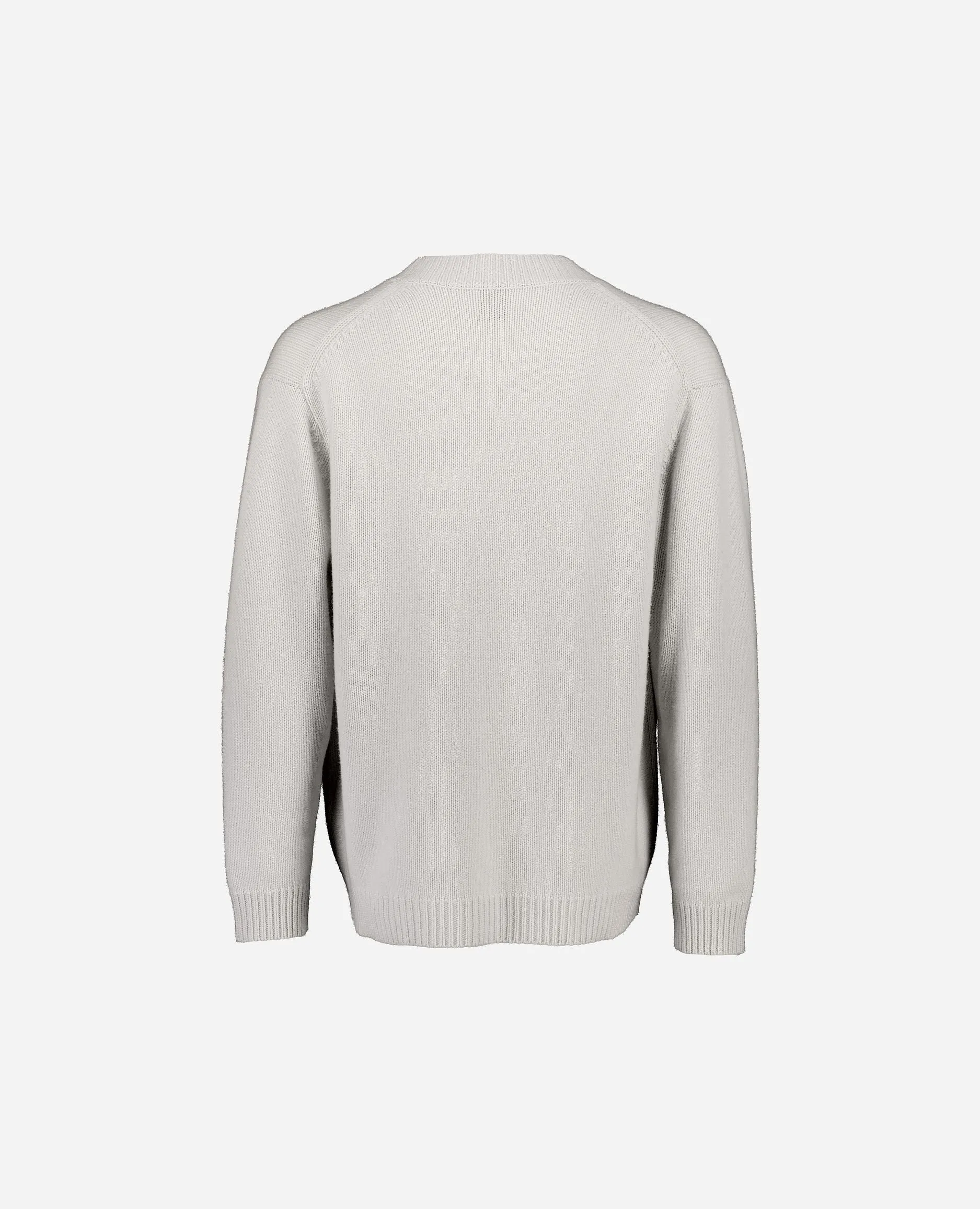 V-Strickjacke aus Cashmere-Mischung in Grau