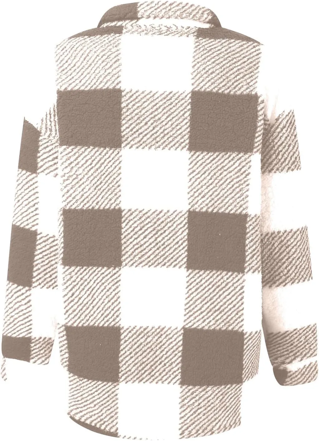 Womens Plaid Shacket Jacket Oversized Jackets Fleece Button Cardigan Trendy Plaid Outwear Warm Coat Outfits Clothes