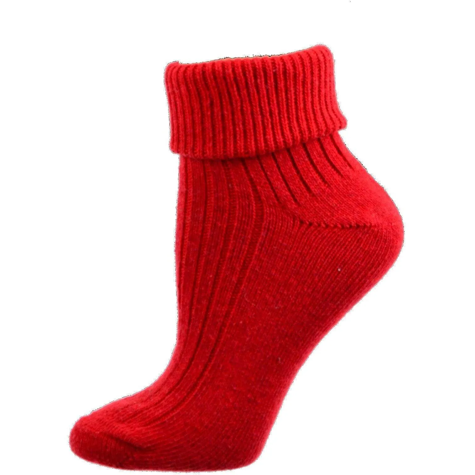 Wool/Cotton Blend Turncuff, Seamless Toe Socks For Women