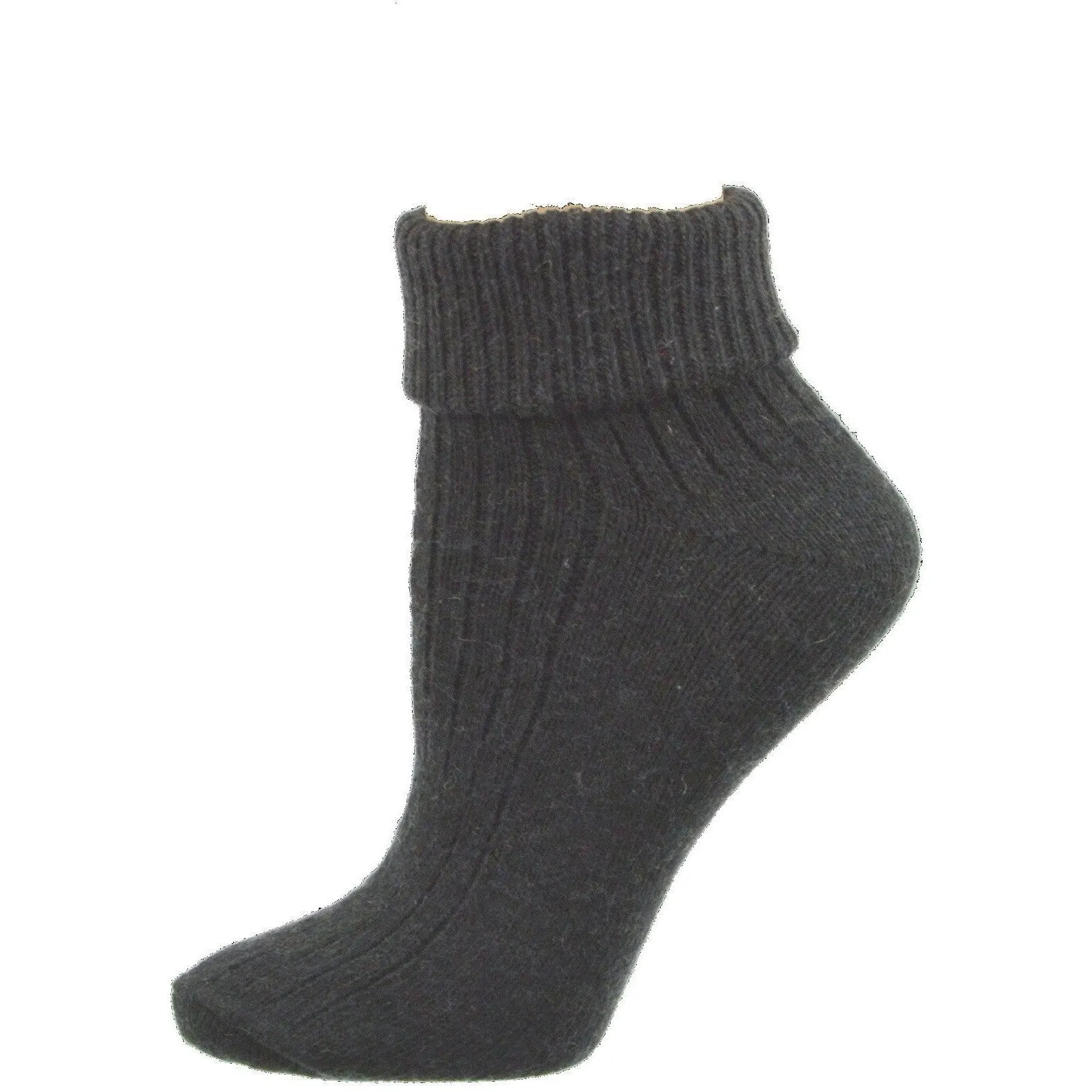 Wool/Cotton Blend Turncuff, Seamless Toe Socks For Women