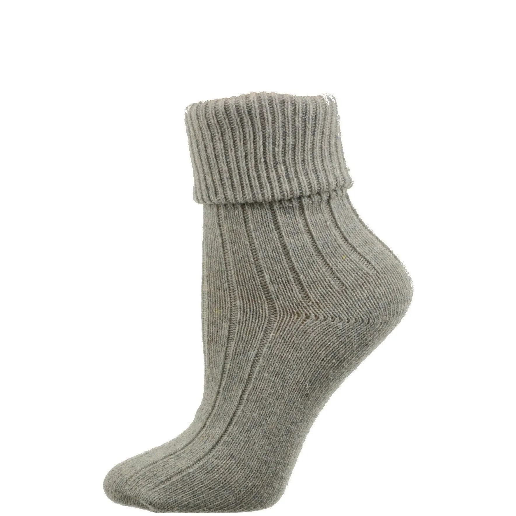 Wool/Cotton Blend Turncuff, Seamless Toe Socks For Women